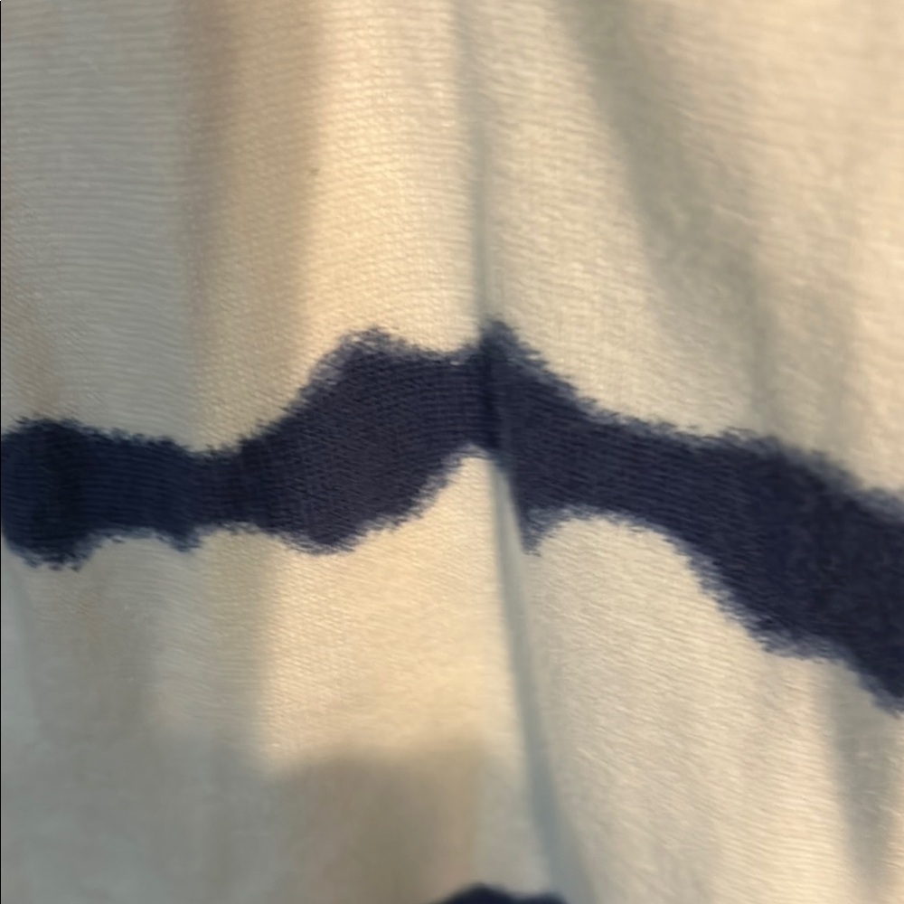 Striped Navy and White Cardigan Lands End Barely worn like new sz medium